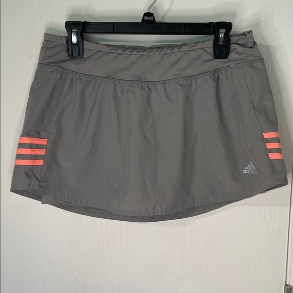Adidas Climalite Athletic Skort Like New Gray With Coral Elastic Band Sz Medium - Picture 1 of 8